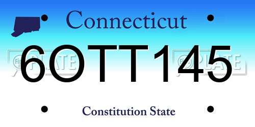 6OTT145 Connecticut License Plate