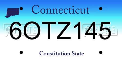 6OTZ145 Connecticut License Plate