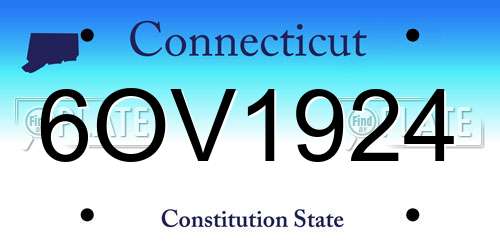 6OV1924 Connecticut License Plate
