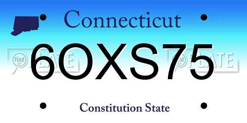 6OXS75 Connecticut License Plate