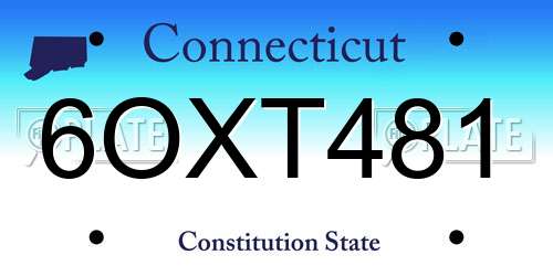 6OXT481 Connecticut License Plate