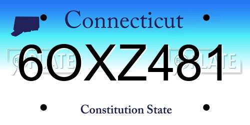 6OXZ481 Connecticut License Plate