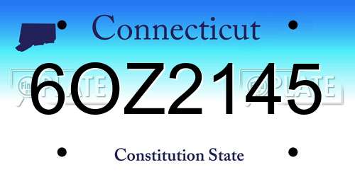 6OZ2145 Connecticut License Plate
