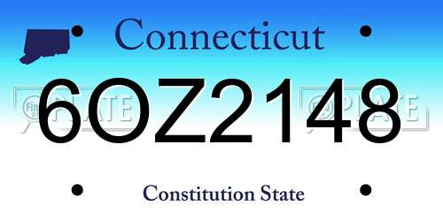 6OZ2148 Connecticut License Plate
