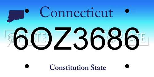 6OZ3686 Connecticut License Plate