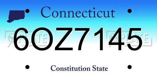 6OZ7145 Connecticut License Plate