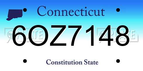 6OZ7148 Connecticut License Plate