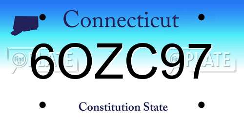 6OZC97 Connecticut License Plate