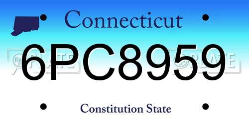 6PC8959 Connecticut License Plate