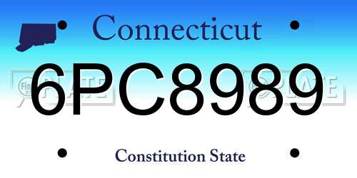 6PC8989 Connecticut License Plate