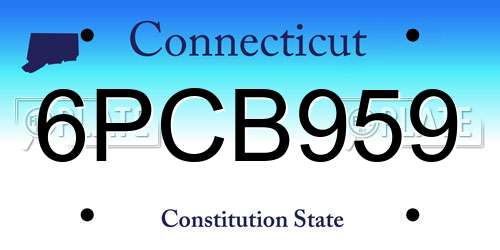 6PCB959 Connecticut License Plate