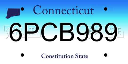 6PCB989 Connecticut License Plate