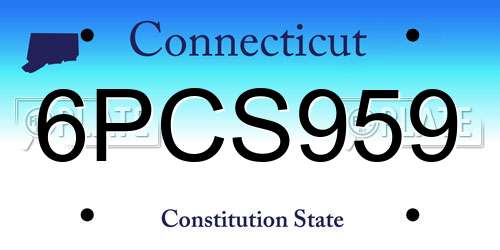 6PCS959 Connecticut License Plate