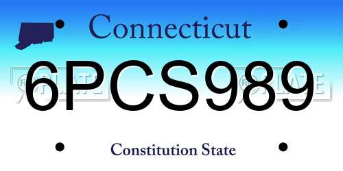 6PCS989 Connecticut License Plate