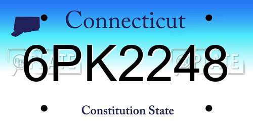 6PK2248 Connecticut License Plate