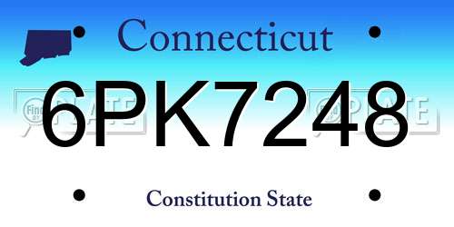 6PK7248 Connecticut License Plate