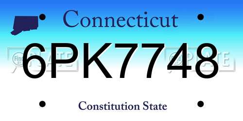 6PK7748 Connecticut License Plate