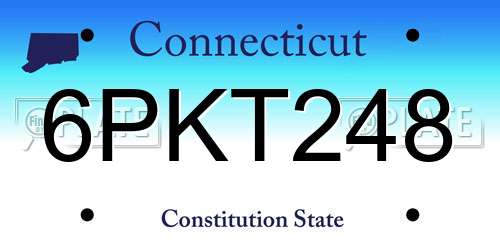 6PKT248 Connecticut License Plate
