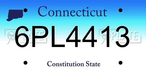 6PL4413 Connecticut License Plate
