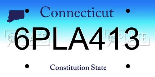 6PLA413 Connecticut License Plate