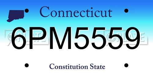 6PM5559 Connecticut License Plate