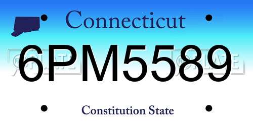 6PM5589 Connecticut License Plate