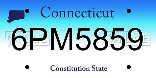 6PM5859 Connecticut License Plate