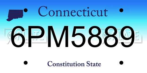 6PM5889 Connecticut License Plate