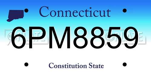 6PM8859 Connecticut License Plate