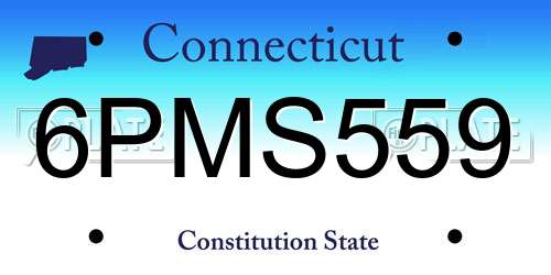 6PMS559 Connecticut License Plate