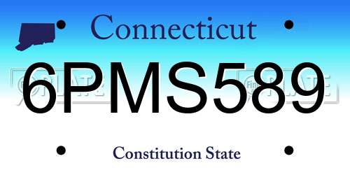 6PMS589 Connecticut License Plate