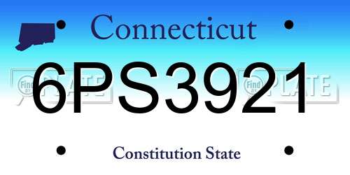 6PS3921 Connecticut License Plate