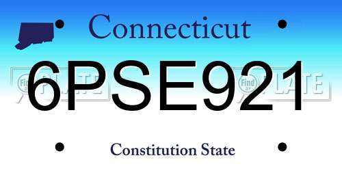 6PSE921 Connecticut License Plate