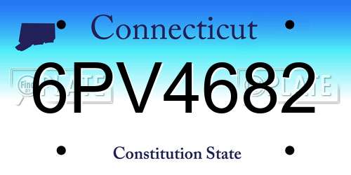 6PV4682 Connecticut License Plate