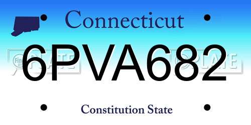 6PVA682 Connecticut License Plate