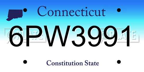 6PW3991 Connecticut License Plate