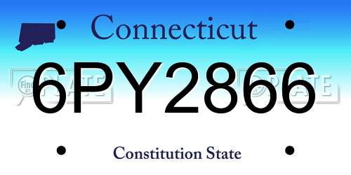 6PY2866 Connecticut License Plate