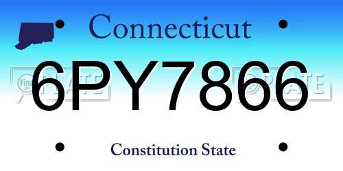 6PY7866 Connecticut License Plate