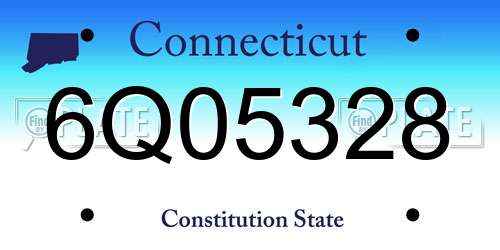 6Q05328 Connecticut License Plate