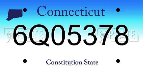 6Q05378 Connecticut License Plate