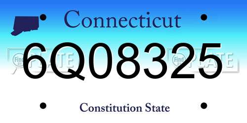 6Q08325 Connecticut License Plate