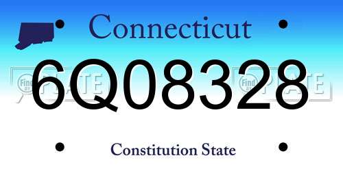 6Q08328 Connecticut License Plate