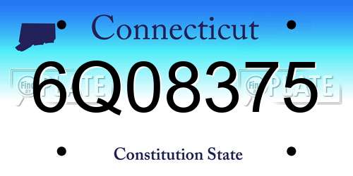 6Q08375 Connecticut License Plate