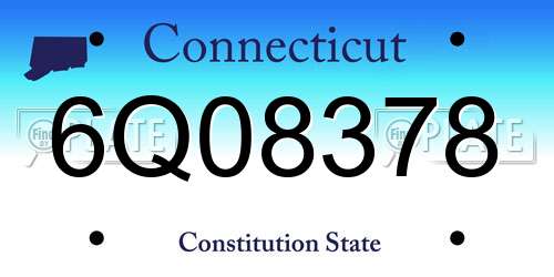 6Q08378 Connecticut License Plate