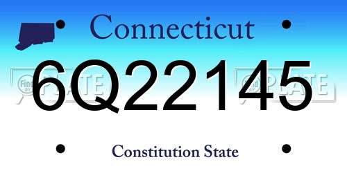 6Q22145 Connecticut License Plate