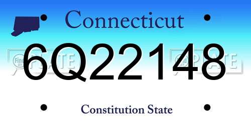 6Q22148 Connecticut License Plate
