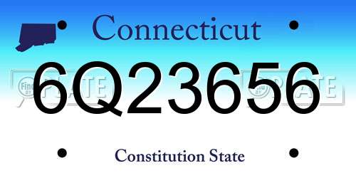6Q23656 Connecticut License Plate