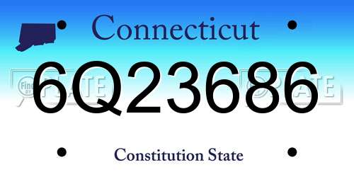6Q23686 Connecticut License Plate