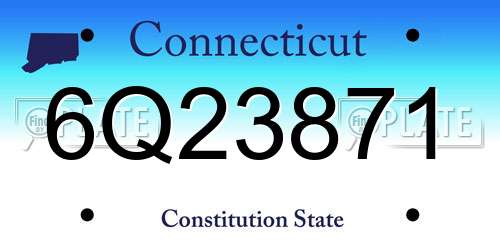 6Q23871 Connecticut License Plate