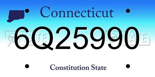 6Q25990 Connecticut License Plate